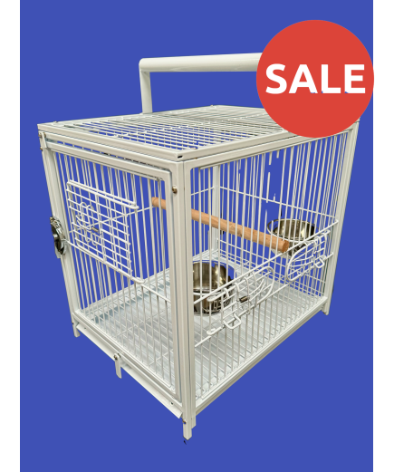 Parrot-Supplies Premium Parrot Travel Cage  - White